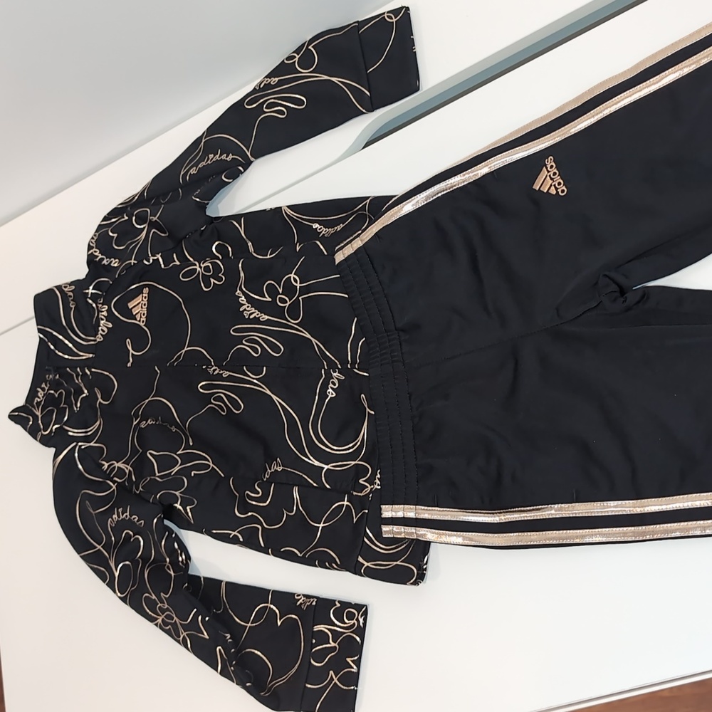 Adidas Rose Gold/Black Track Suit